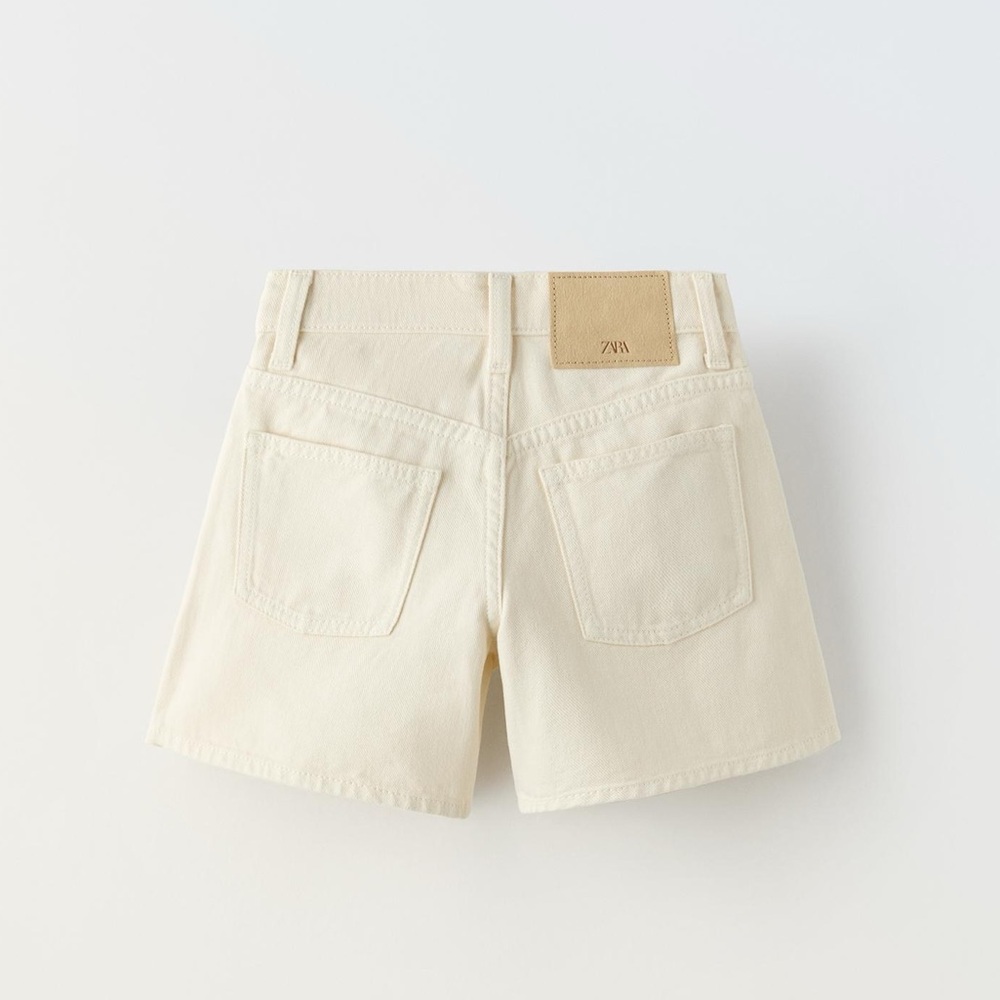 Zara Ecru Denim Shorts Size 6
